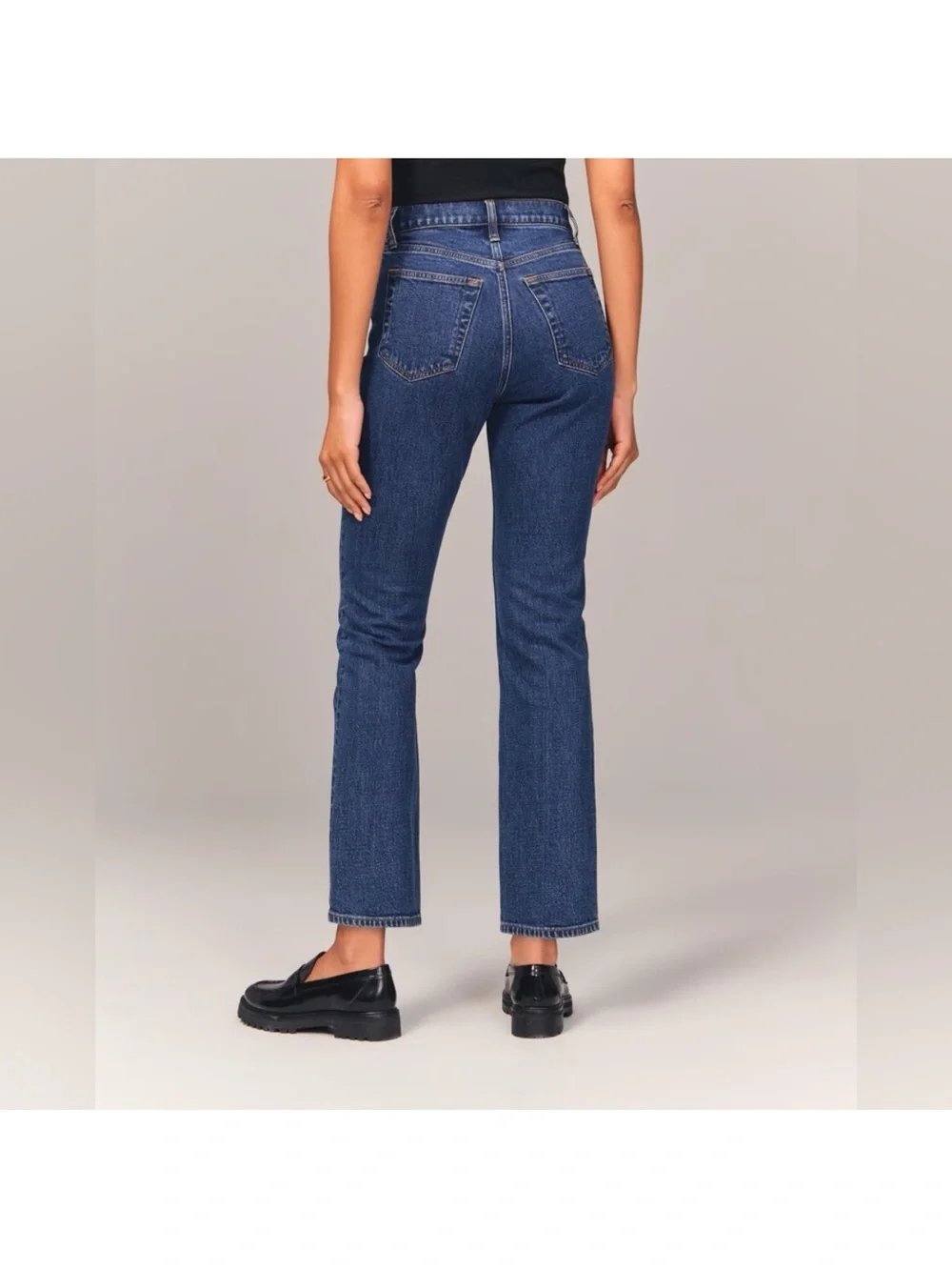 ABERCROMBIE Classic High-Rise Straight Leg Jeans - Dark Blue X-SHORT length